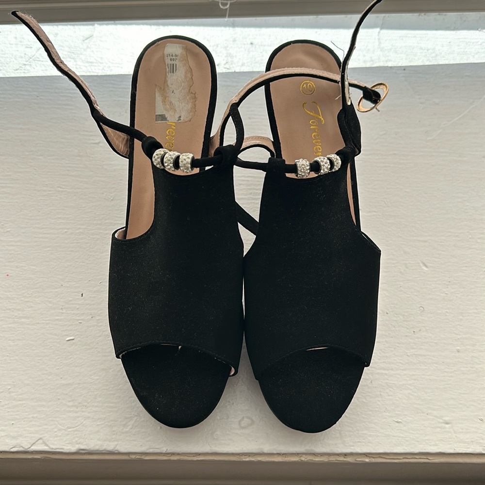 Black heels suede